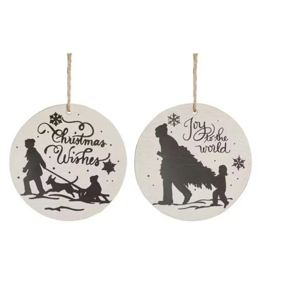 Christmas Wishes Joy to the World Wooden Ornaments‎ rustic holiday decor